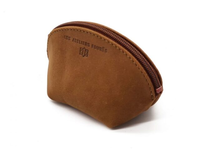 La Guêpe - Petite Maroquinerie - Petite bourse zippée en cuir fauve - B04