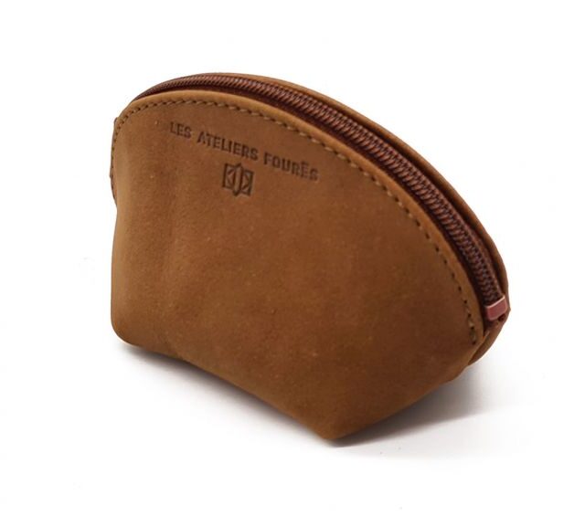 La Guêpe - Petite Maroquinerie - Petite bourse zippée en cuir fauve - B04