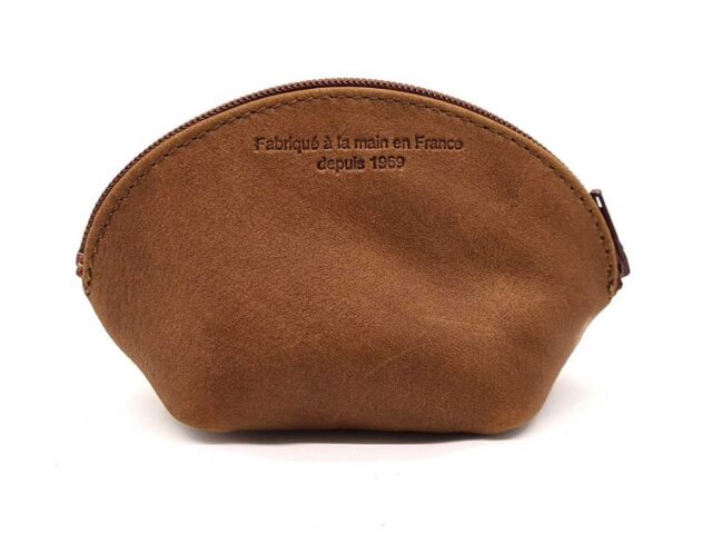 La Guêpe - Petite Maroquinerie - Petite bourse zippée en cuir fauve - B04