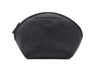 La Guêpe - Petite bourse zippée en cuir noir – B04