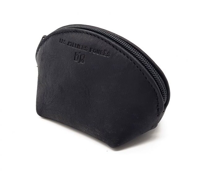 La Guêpe - Petite Maroquinerie - Petite bourse zippée en cuir noir - B04