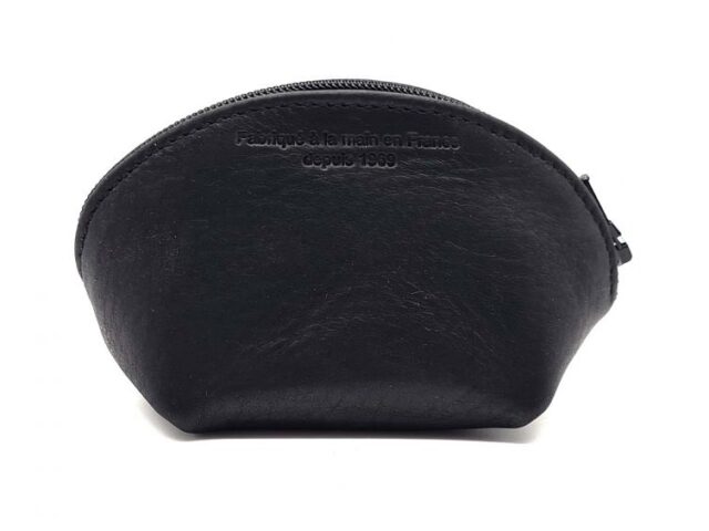 La Guêpe - Petite Maroquinerie - Petite bourse zippée en cuir noir - B04