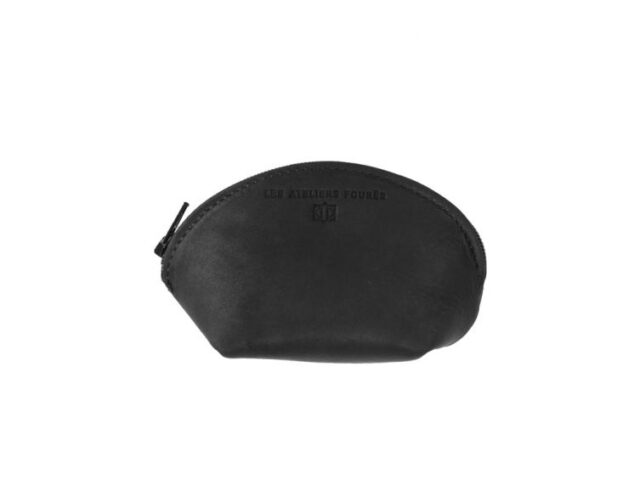 La Guêpe - Petite Maroquinerie - Petite bourse zippée en cuir noir - B04