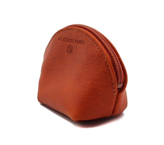 La Guêpe - Petite Maroquinerie - Petite bourse zippée en cuir orange - B04