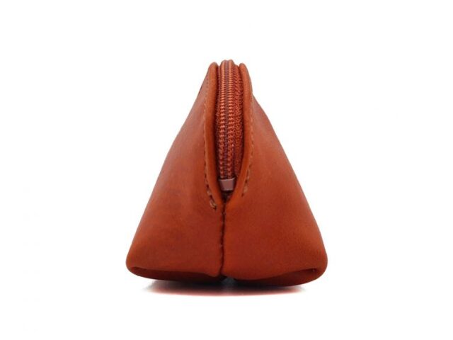 La Guêpe - Petite Maroquinerie - Petite bourse zippée en cuir orange - B04