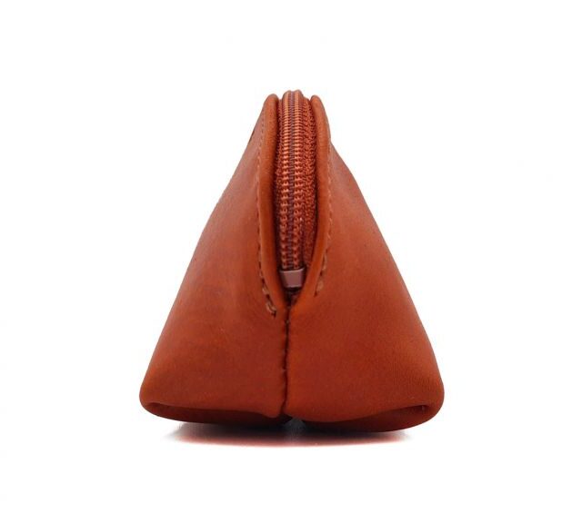 La Guêpe - Petite Maroquinerie - Petite bourse zippée en cuir orange - B04