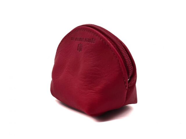 La Guêpe - Petite Maroquinerie - Petite bourse zippée en cuir rouge - B04