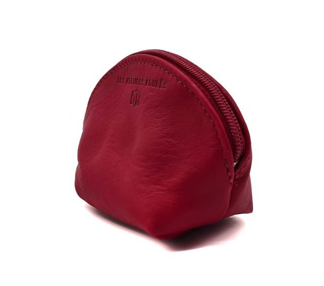 La Guêpe - Petite Maroquinerie - Petite bourse zippée en cuir rouge - B04