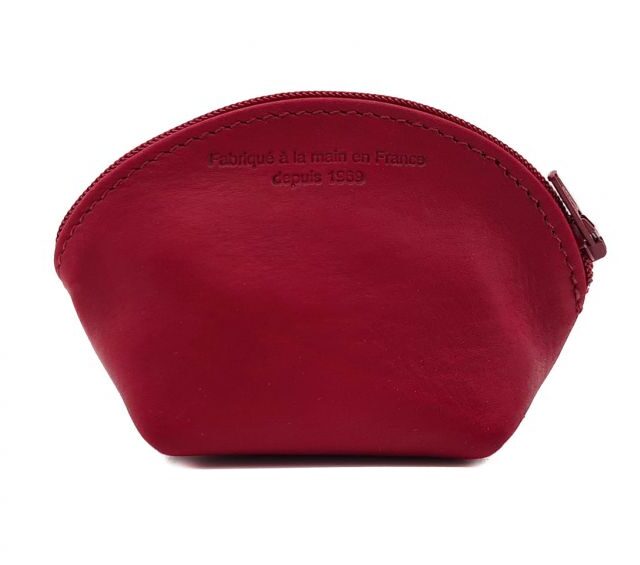 La Guêpe - Petite Maroquinerie - Petite bourse zippée en cuir rouge - B04