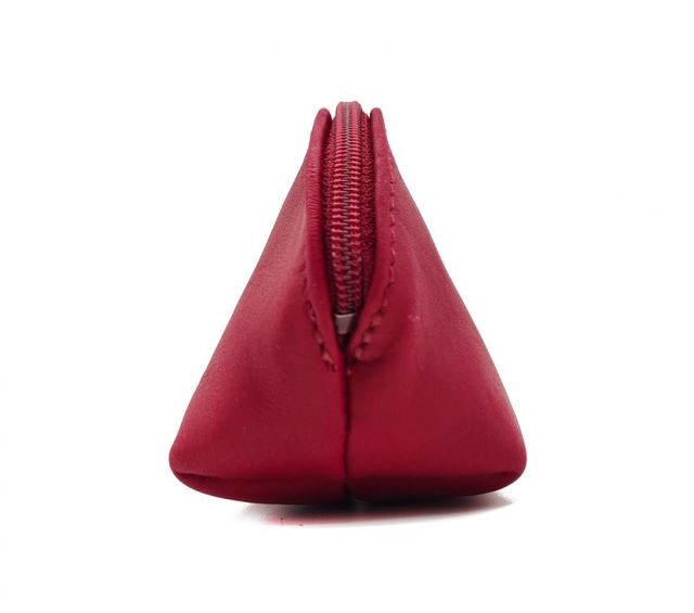 La Guêpe - Petite Maroquinerie - Petite bourse zippée en cuir rouge - B04
