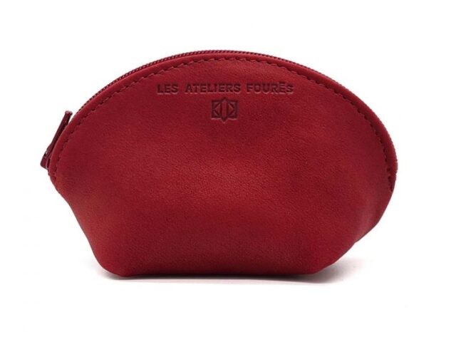 La Guêpe - Petite Maroquinerie - Petite bourse zippée en cuir rouge - B04
