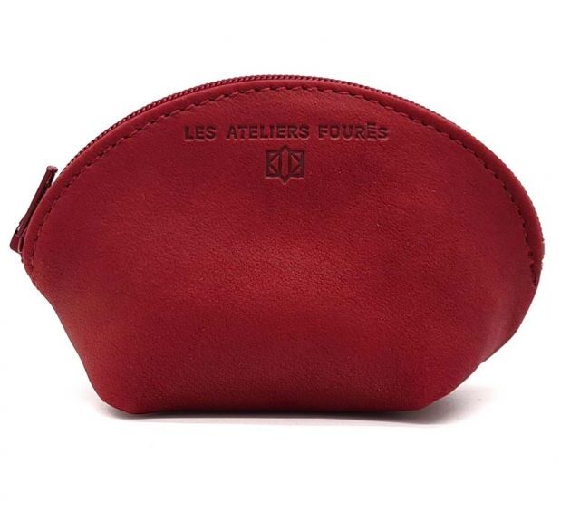 La Guêpe - Petite Maroquinerie - Petite bourse zippée en cuir rouge - B04
