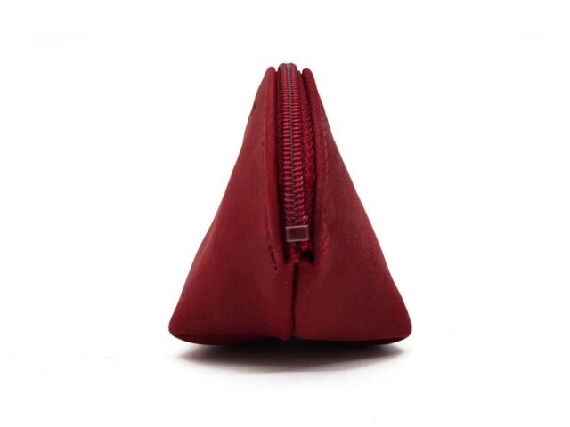 La Guêpe - Petite Maroquinerie - Petite bourse zippée en cuir rouge - B04