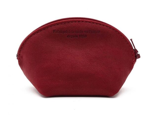 La Guêpe - Petite Maroquinerie - Petite bourse zippée en cuir rouge - B04