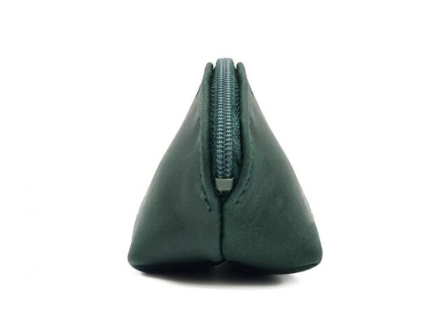 La Guêpe - Petite Maroquinerie - Petite bourse zippée en cuir vert - B04