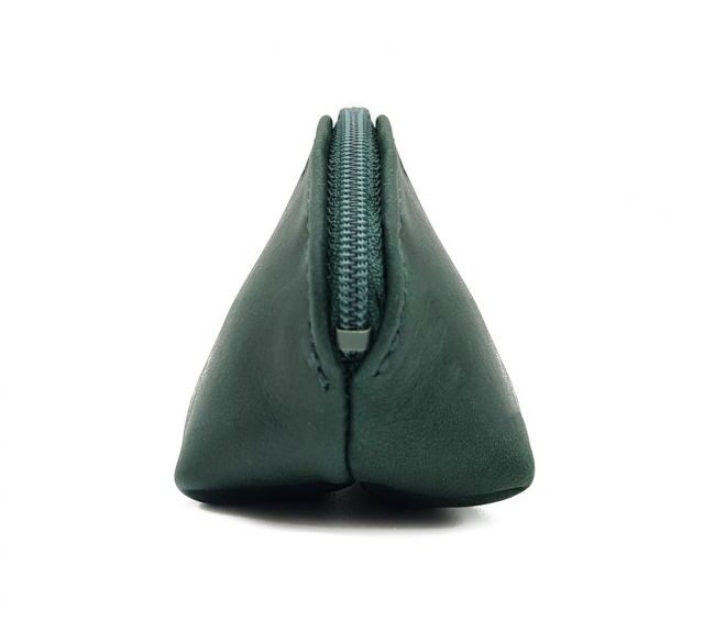 La Guêpe - Petite Maroquinerie - Petite bourse zippée en cuir vert - B04