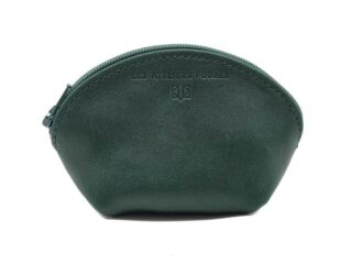 La Guêpe - Petite bourse zippée en cuir vert – B04
