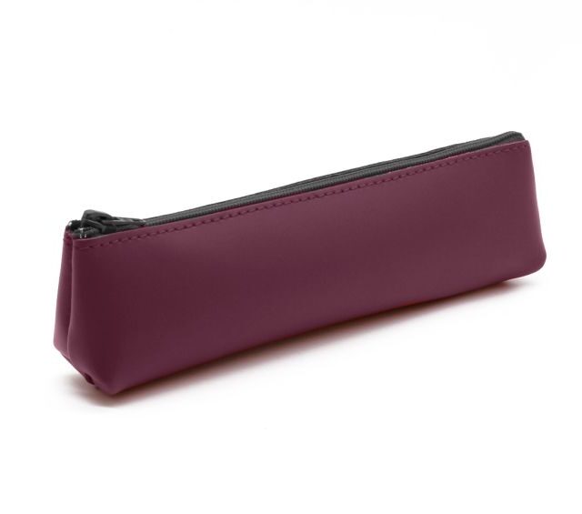 Lavoisier Maroquinier - Petite trousse triangle en cuir bordeaux