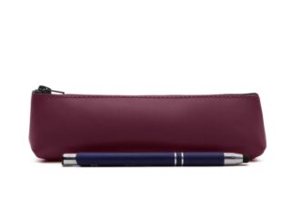 LAVOISIER Maroquinier - Petite trousse triangle en cuir bordeaux