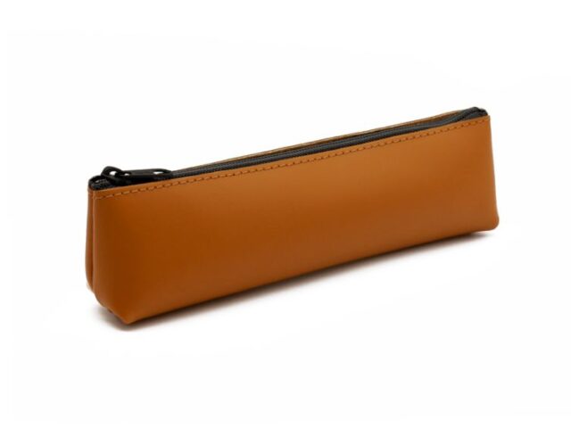 Lavoisier Maroquinier - Petite trousse triangle en cuir gold