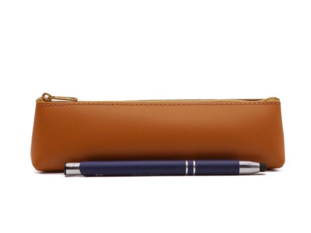 Lavoisier Maroquinier - Petite trousse triangle en cuir gold