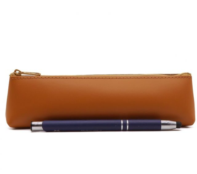 Lavoisier Maroquinier - Petite trousse triangle en cuir gold