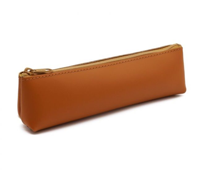 Lavoisier Maroquinier - Petite trousse triangle en cuir gold