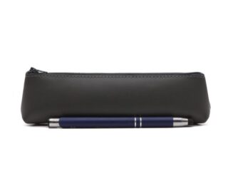 LAVOISIER Maroquinier - Petite trousse triangle en cuir gris fer