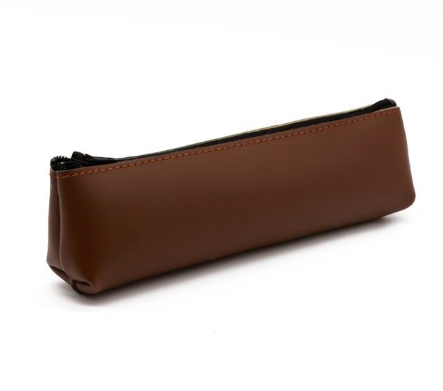 Lavoisier Maroquinier - Petite trousse triangle en cuir marron