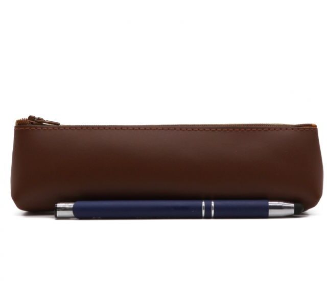 Lavoisier Maroquinier - Petite trousse triangle en cuir marron