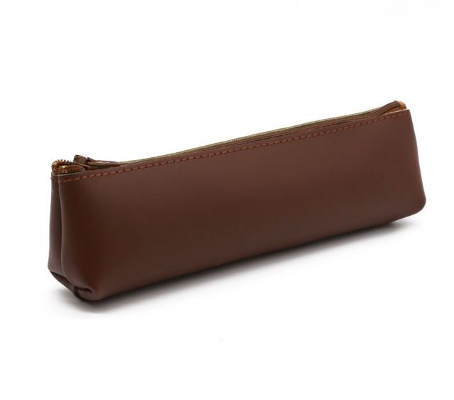 Lavoisier Maroquinier - Petite trousse triangle en cuir marron