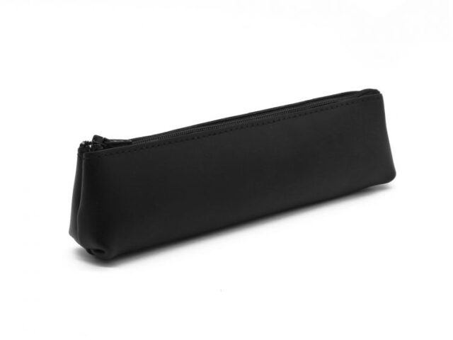 Lavoisier Maroquinier - Petite trousse triangle en cuir noir