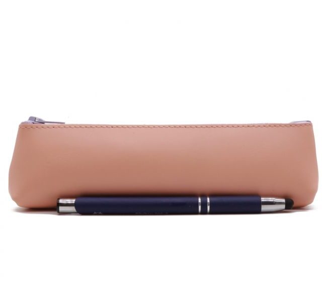 Lavoisier Maroquinier - Petite trousse triangle en cuir rose