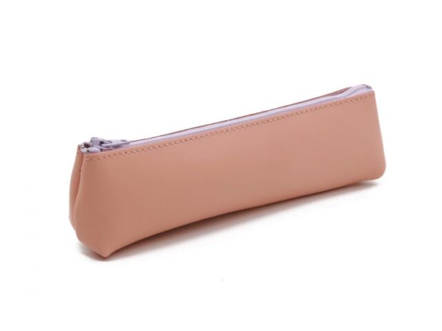 Lavoisier Maroquinier - Petite trousse triangle en cuir rose