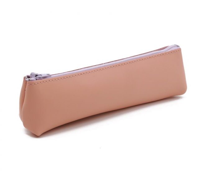 Lavoisier Maroquinier - Petite trousse triangle en cuir rose