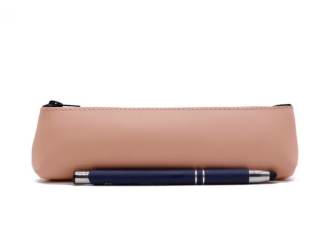 LAVOISIER Maroquinier - Petite trousse triangle en cuir rose