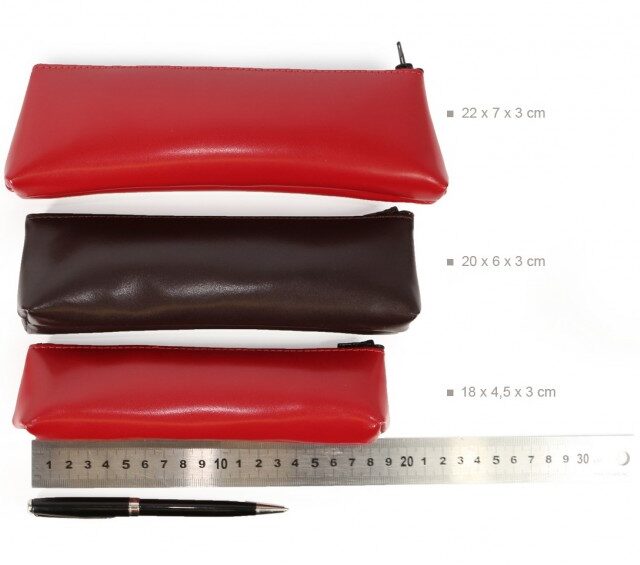 Lavoisier Maroquinier - Petite trousse triangle en cuir rouge coquelicot