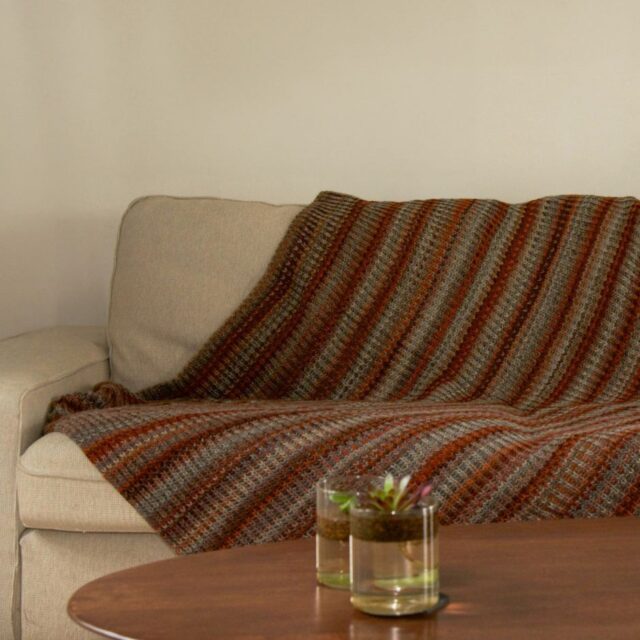 Maison Bonnefoy - Plaid en laine Bayonne Marron Gris