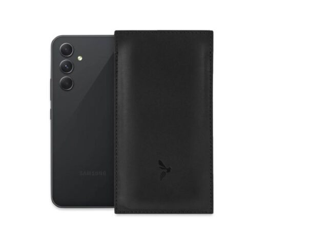 La Guêpe - Pochette Galaxy A34 5G en cuir noir – PM-057-01 Sans personnalisation