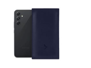 La Guêpe - Pochette Galaxy A54 5G en cuir bleu  PM-056-01 Sans personnalisation