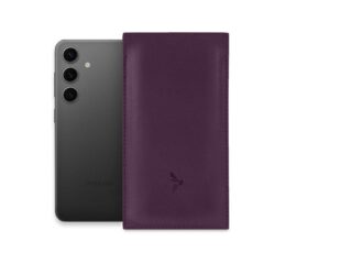 La Guêpe - Pochette Galaxy S24+ en cuir myrtille – PM-054-01 Sans personnalisation