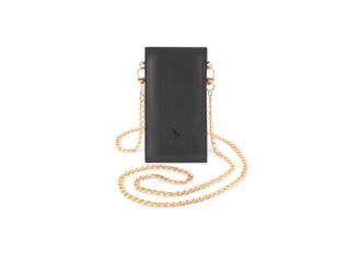 La Guêpe - Pochette Galaxy S24 Ultra en cuir noir avec chainette  PM-053-02 Sans personnalisation