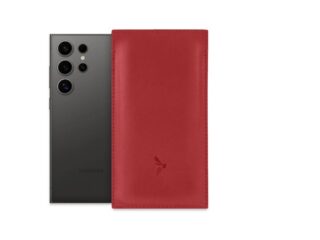 La Guêpe - Pochette Galaxy S25 Ultra en cuir rouge  PM-052-01 Sans personnalisation