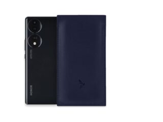 La Guêpe - Pochette Honor 70 en cuir bleu  PM-062-01 Sans personnalisation