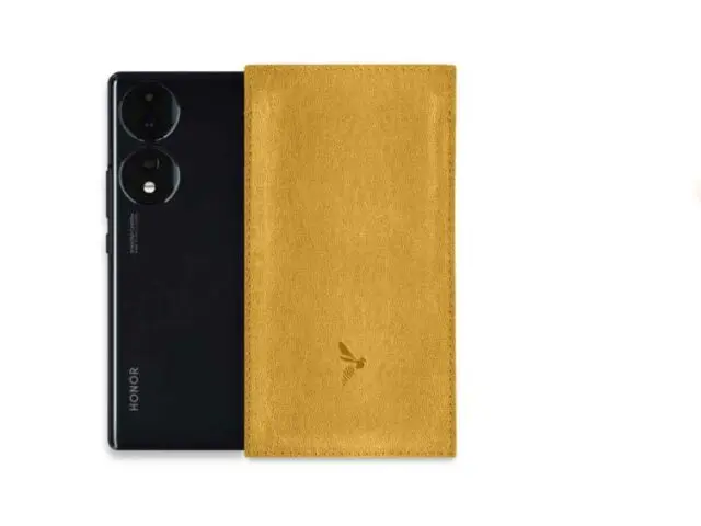 La Guêpe - Pochette Honor 70 en cuir doré – PM-062-01 Sans personnalisation