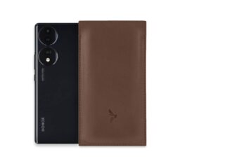 La Guêpe - Pochette Honor 70 en cuir marron  PM-062-01 Sans personnalisation