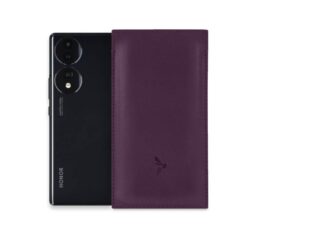 La Guêpe - Pochette Honor 70 en cuir myrtille – PM-062-01 Sans personnalisation