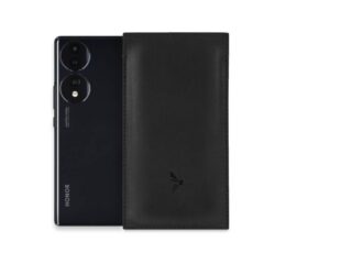 La Guêpe - Pochette Honor 70 en cuir noir  PM-062-01 Sans personnalisation