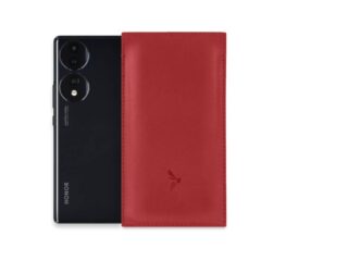 Pochette Honor 70 en cuir rouge – PM-062-01 Sans personnalisation par la marque La Guêpe La Guêpe - Pochette Honor 70 en cuir rouge – PM-062-01 Sans personnalisation