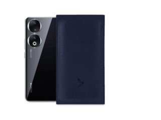La Guêpe - Pochette Honor 90 en cuir bleu  PM-060-01 Sans personnalisation